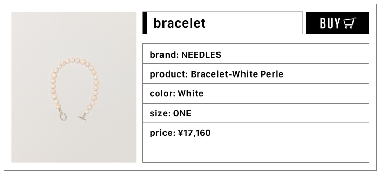 NEEDLES/Bracelet-White Perle