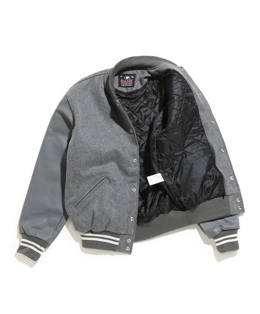 LOFTMAN別注 Versity Leather Jacket(S(MEN) Black/ブラック): GAME 