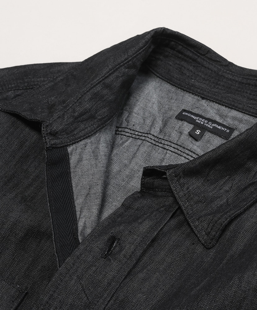 Work Shirt-Cotton Denim Shirting(L(MEN) Black/ブラック