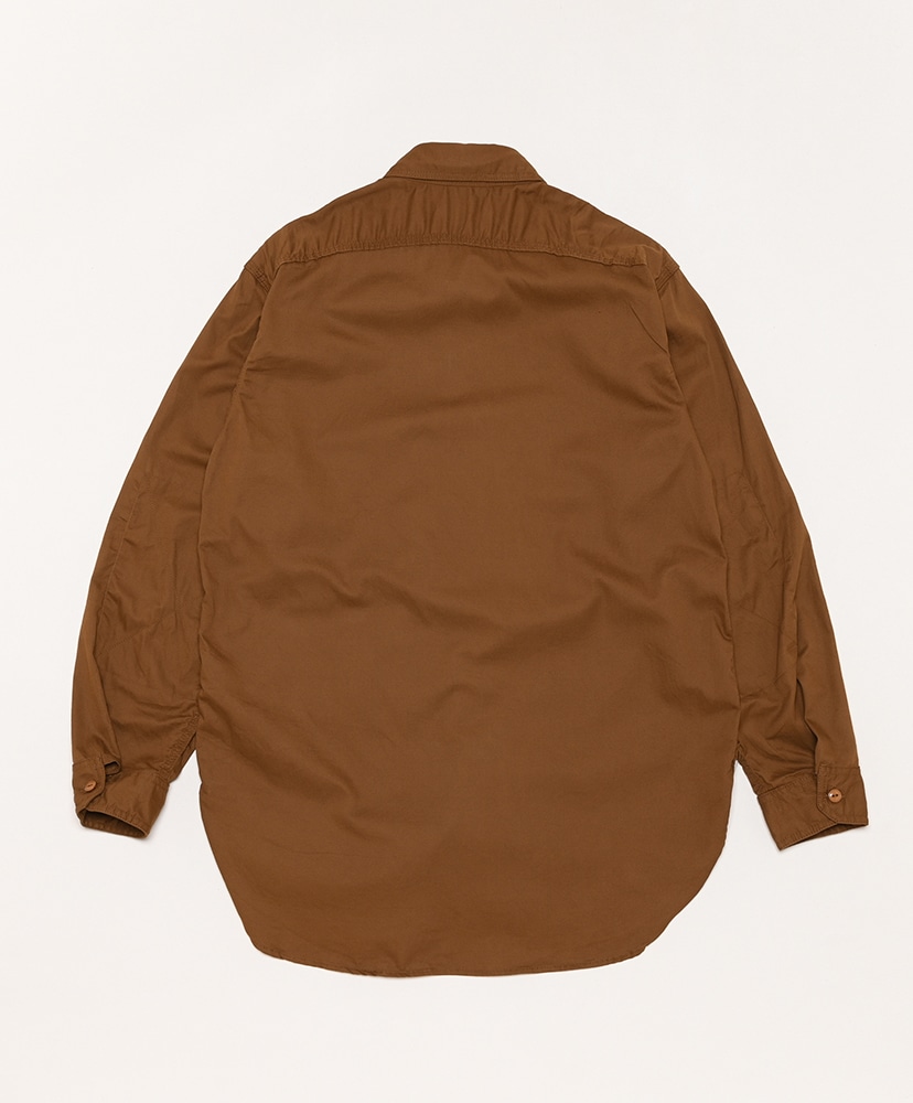 Work Shirt-Micro Sanded Twill Brown/ブラウン L(MEN)