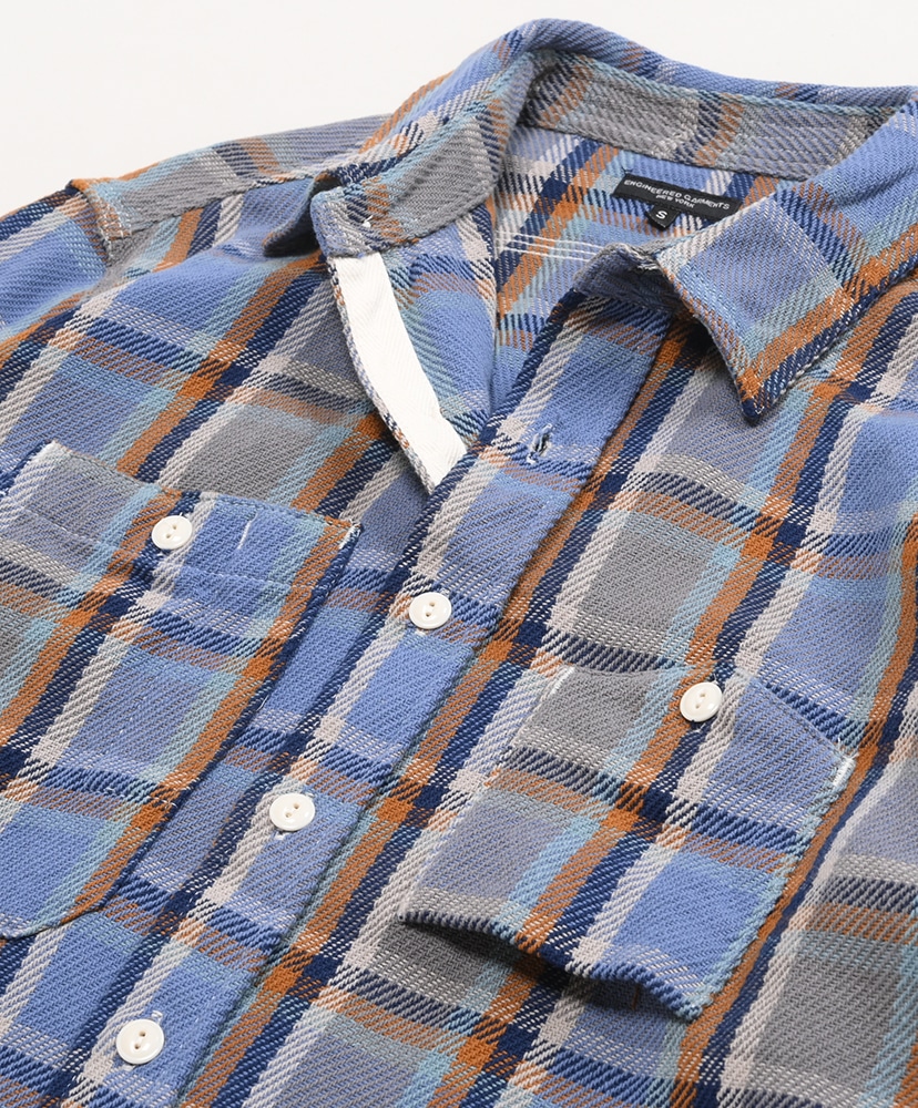 Work Shirt-Cotton Heavy Twill Plaid Blue/ブルー L(MEN)
