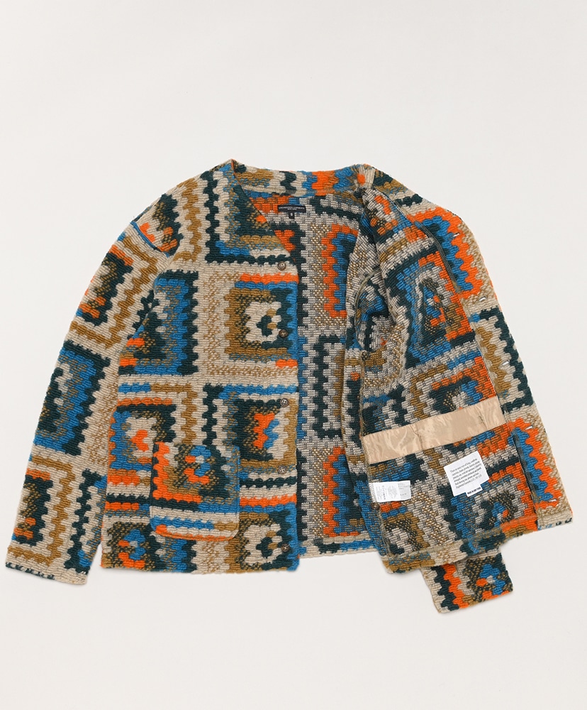 Knit Cardigan-Poky Wool Crochet Knit(XS(MEN) Multi Color/マルチ