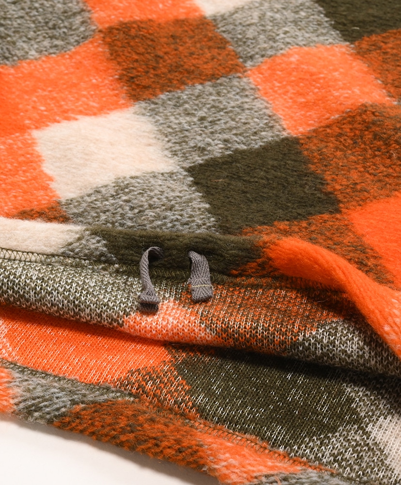 Zip Mock Neck-Diamond Knit(M(MEN) Orange×Olive/オレンジ×オリーブ