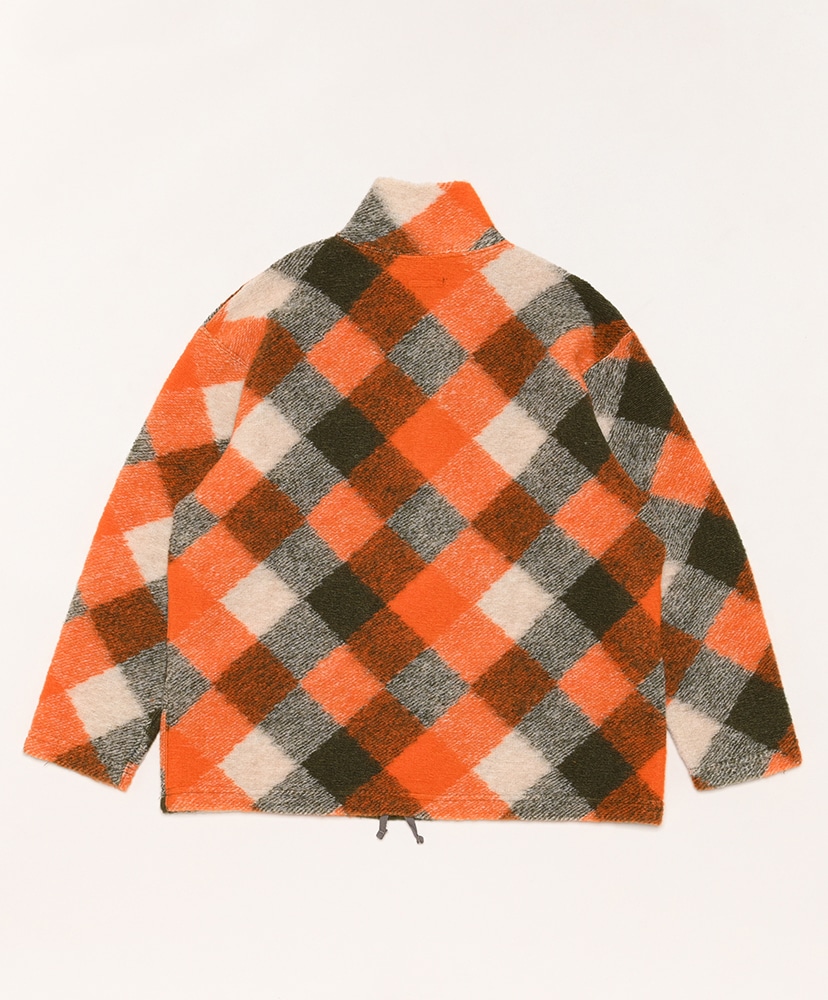 Zip Mock Neck-Diamond Knit(M(MEN) Orange×Olive/オレンジ×オリーブ