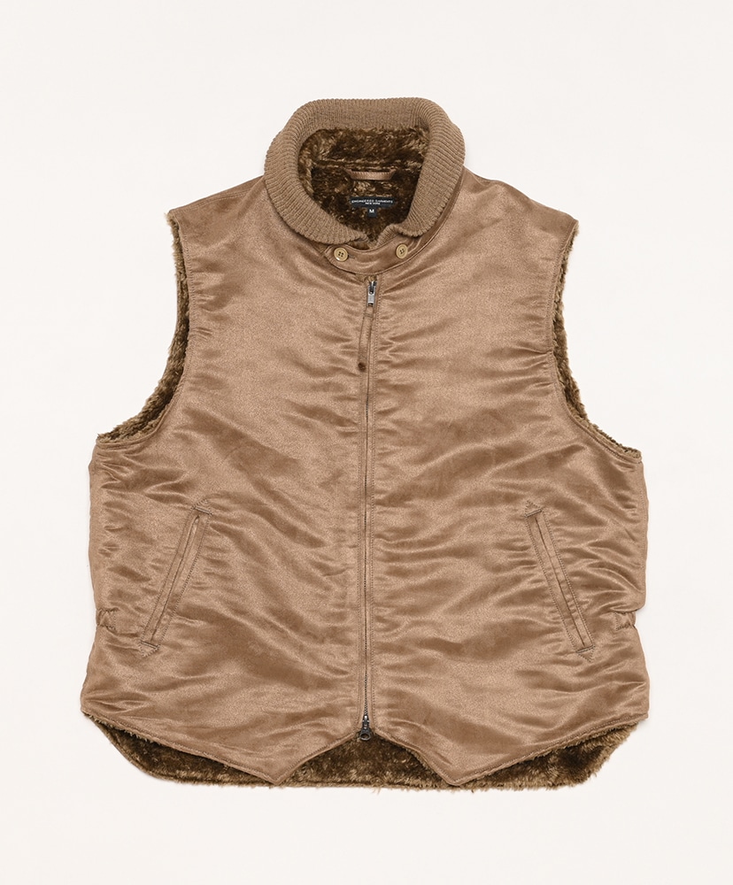 LL Vest-Polyester Fake Suede(L(MEN) Khaki/カーキ): ENGINEERED GARMENTS