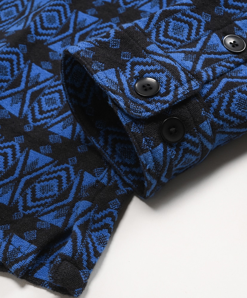 Smokey Shirt-Cotton Dobby / Native Pattern Blue×Black/ブルー×ブラック M(MEN)