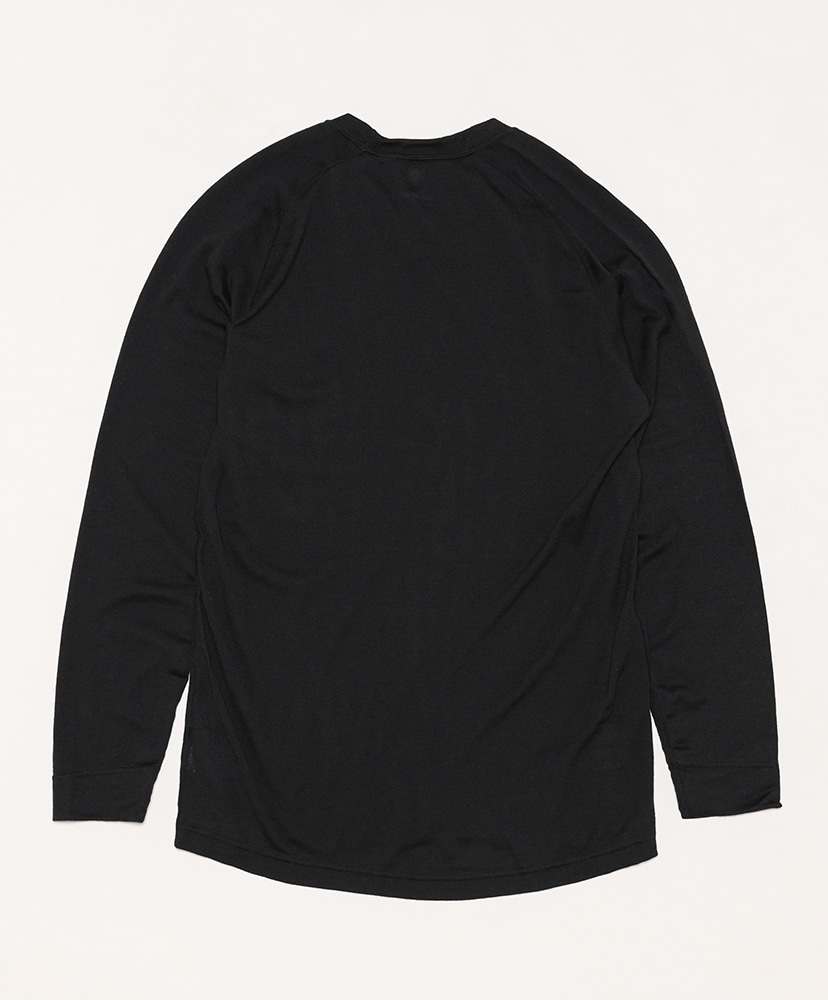 Super Merino Wool Middle Weight Round Neck Shirt Men's BK/ブラック L(MEN)