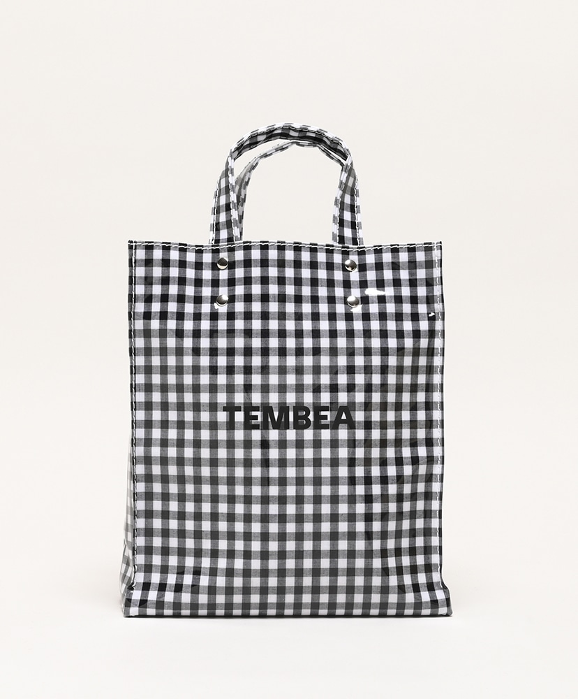 Paper Tote Small-PVC(ONE Gingham Black/ギンガムブラック): TEMBEA