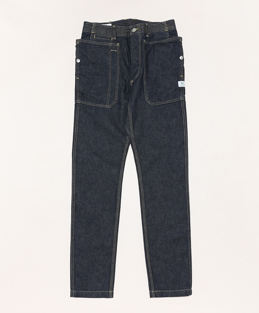 Fall Leaf Sprayer Pants-13.5oz Denim(L(MEN) Indigo/インディゴ): SASSAFRAS