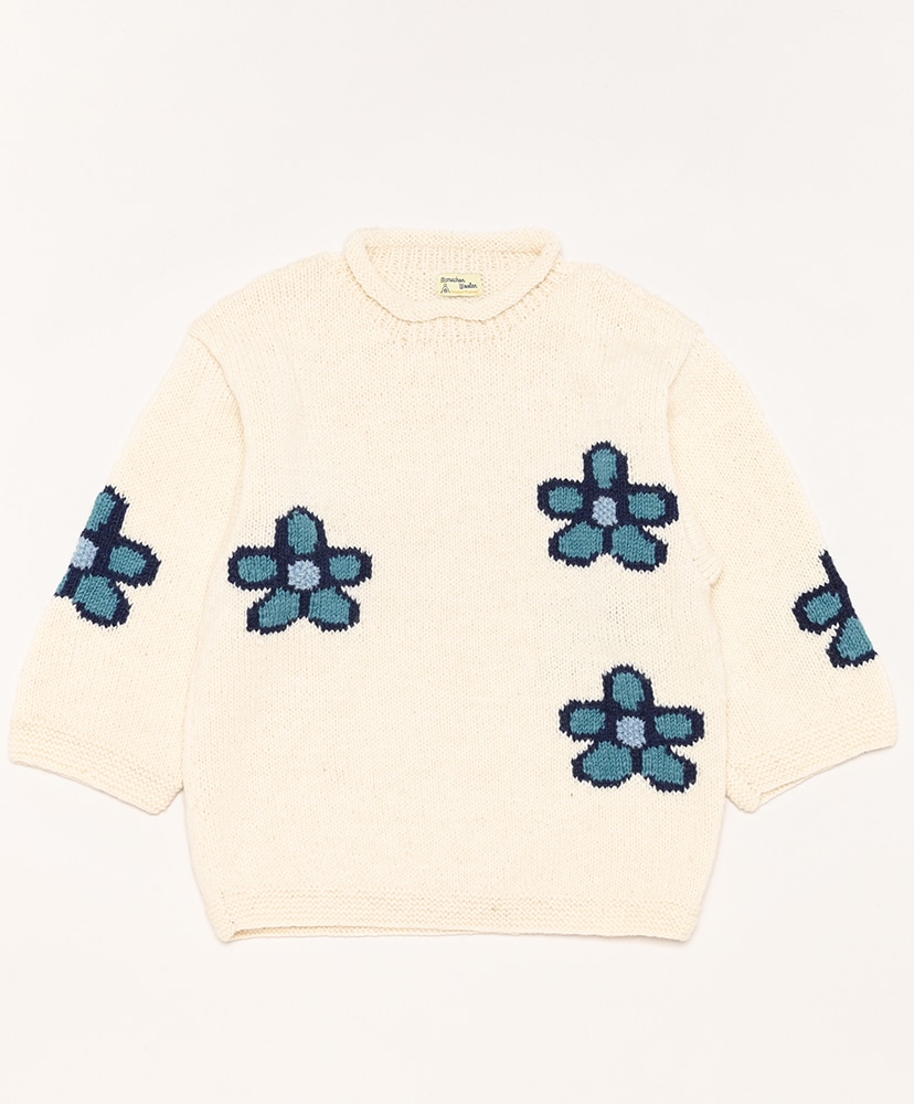 Roll Neck Knit-Sprause Flower(FREE White/ホワイト): MacMahon