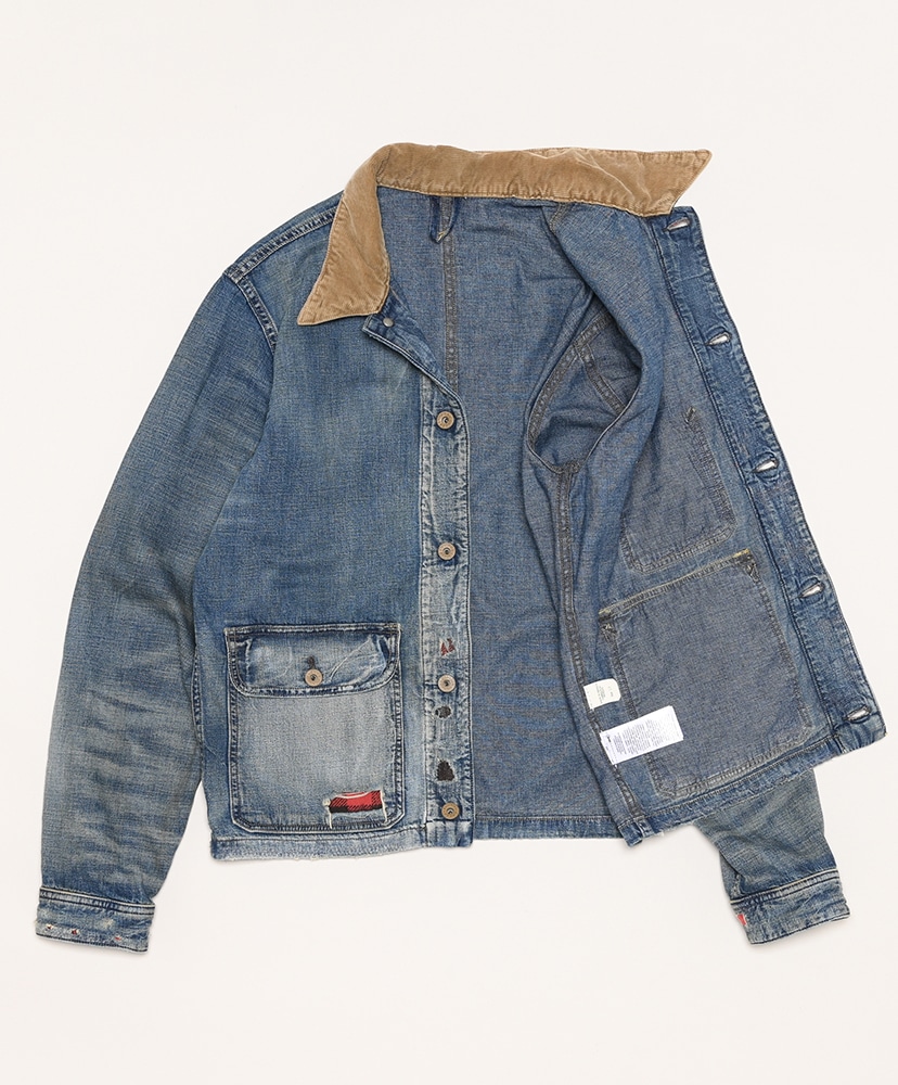Indigo Cotton Linen Denim Work Jacket(L(MEN) Blue/ブルー): RRL