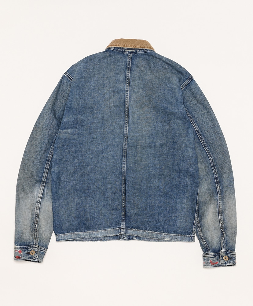 Indigo Cotton Linen Denim Work Jacket(L(MEN) Blue/ブルー): RRL