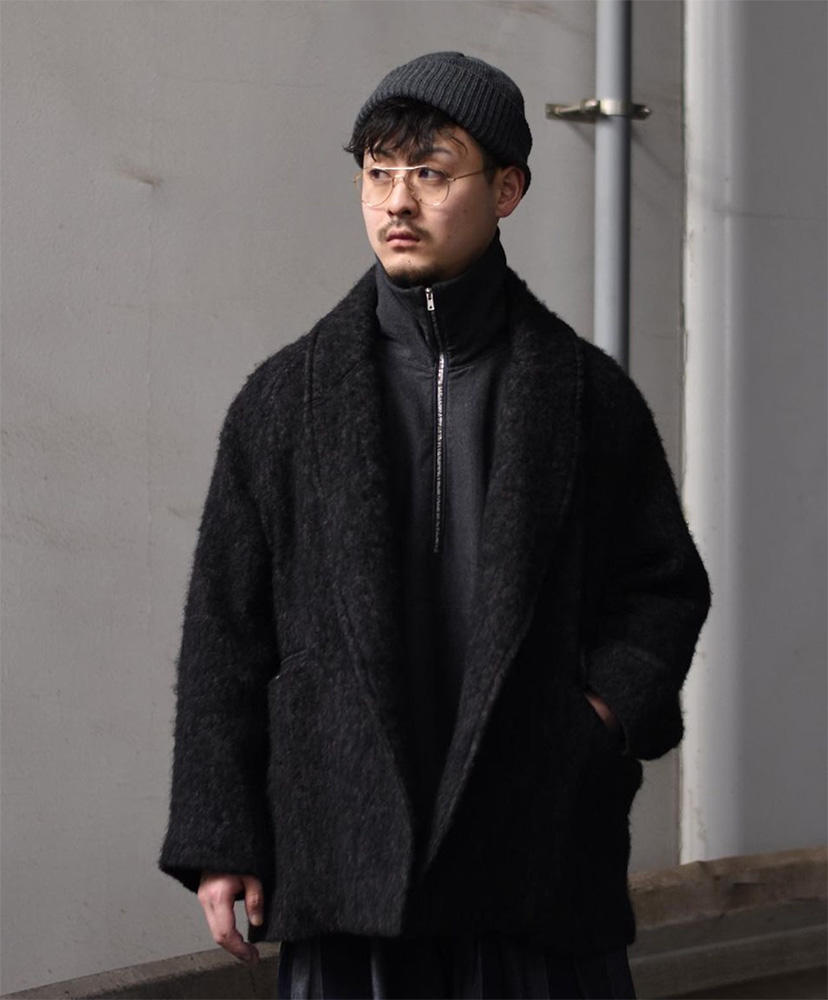 Wool Shaggy Shawl Cardigan Jacket(2(MEN) Heather Black/ヘザー