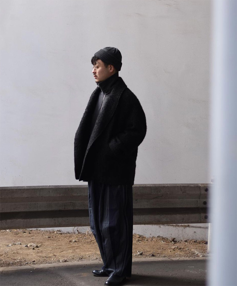 Wool Shaggy Shawl Cardigan Jacket(2(MEN) Heather Black/ヘザー