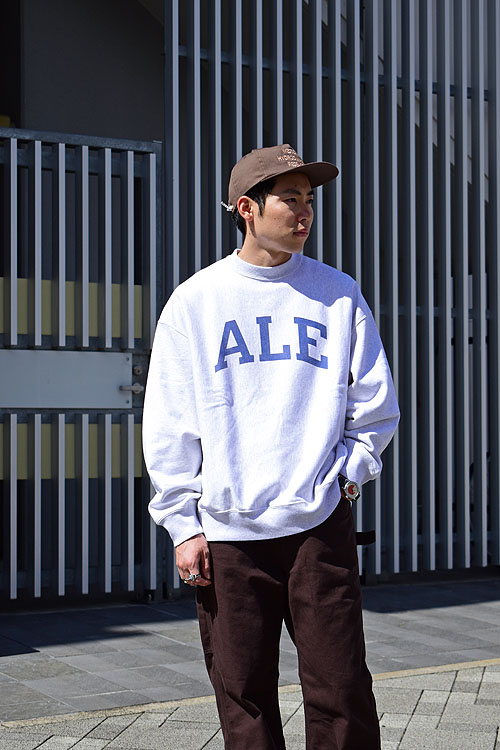 PRINT Sweat Crew-neck P/O Big(2(MEN) Heather White×ALE-Y/ヘザー