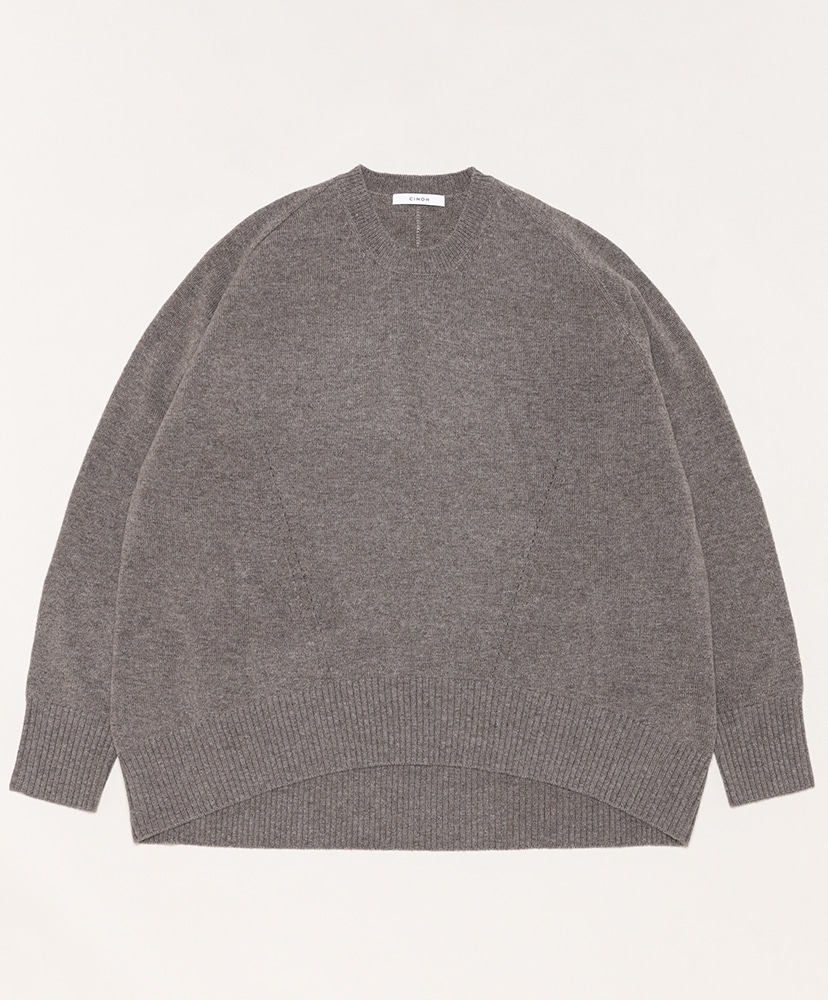 Wool 7G Crew Neck Knit(38(WOMEN) Greige/グレージュ): CINOH