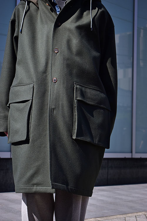 Light Melton Hooded Liner Coat(3(MEN) Dark Olive/ダークオリーブ