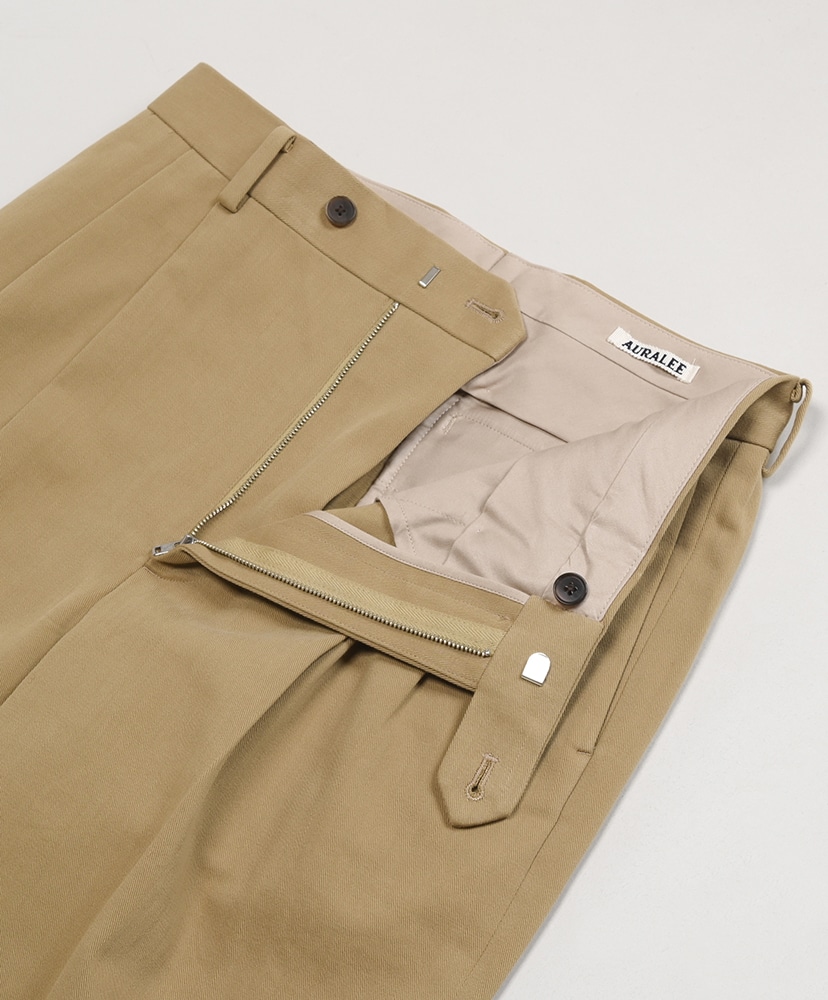 限定販売】 AURALEE◇WASHED PANTS/3/コットン/ブラウン TAPERED CHINO