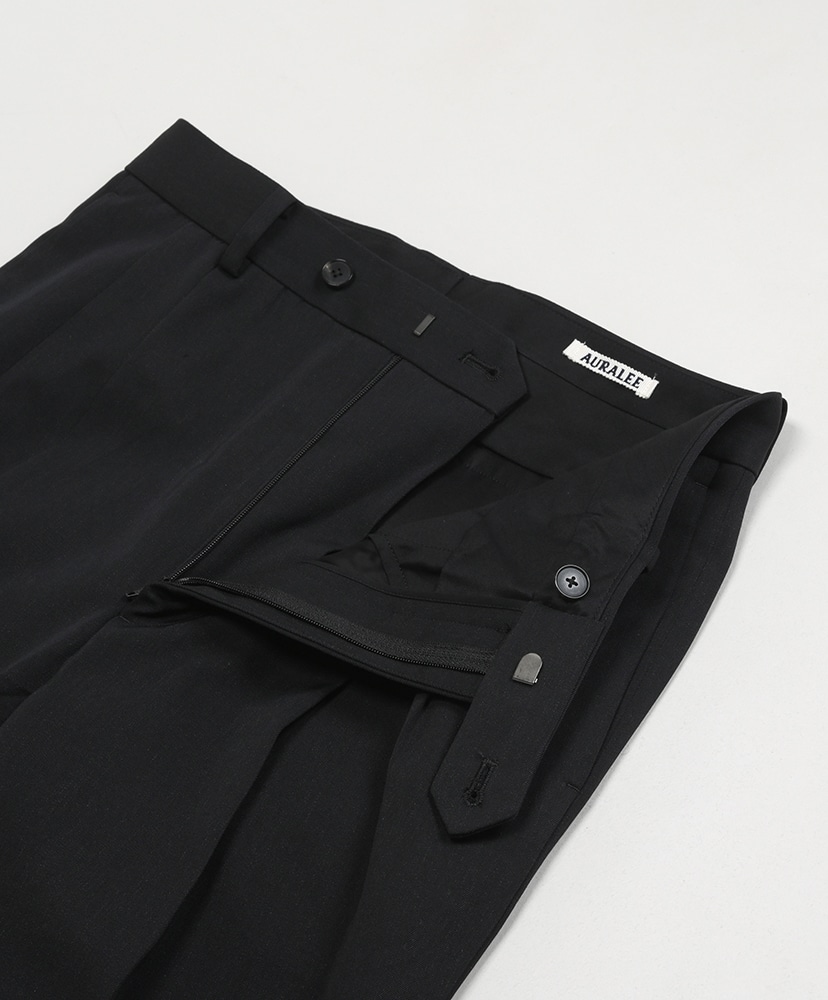 Light Wool Max Gabardine Two Tuck Slacks(3(MEN) Top Black/トップ