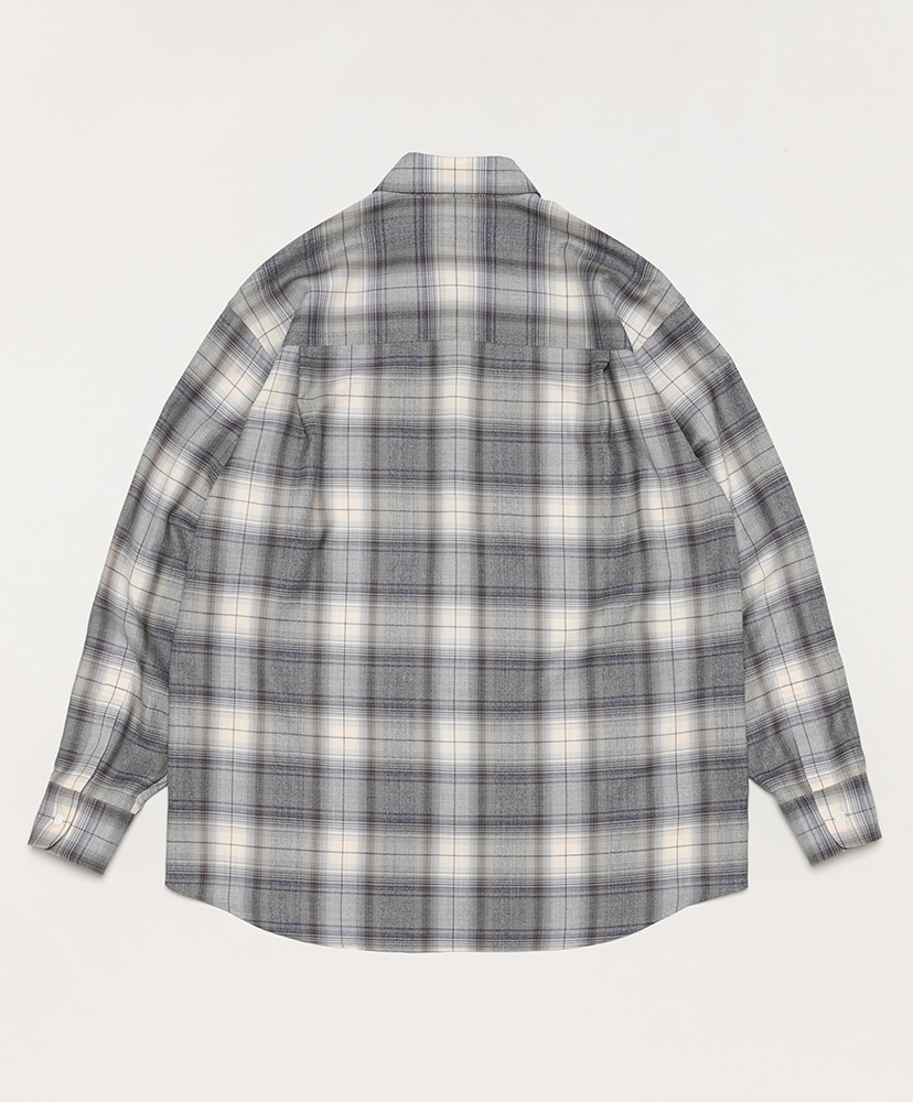 Super Light Wool Check Shirt(3(MEN) Gray Check/グレーチェック): AURALEE