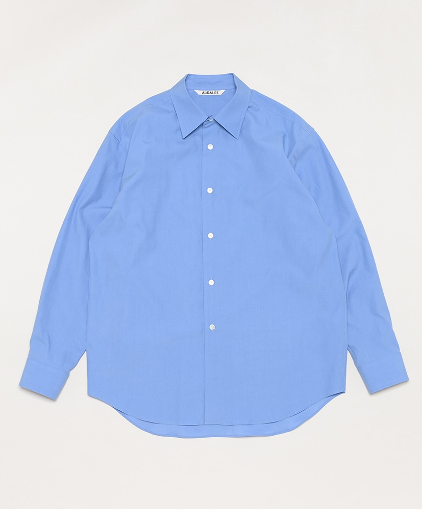 AURALEE/ WASHED FINX TWILL SHIRT ブルー | www.darquer.fr