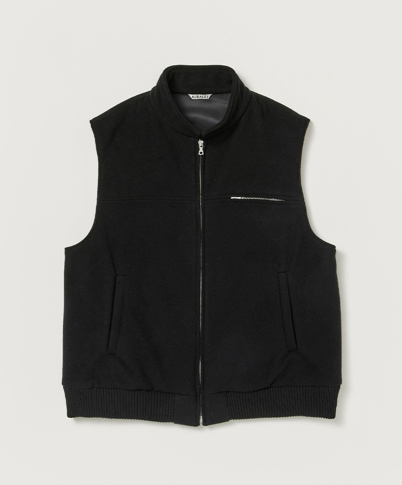 Cashmere Wool Mosser Vest(4(MEN) Black/ブラック): AURALEE