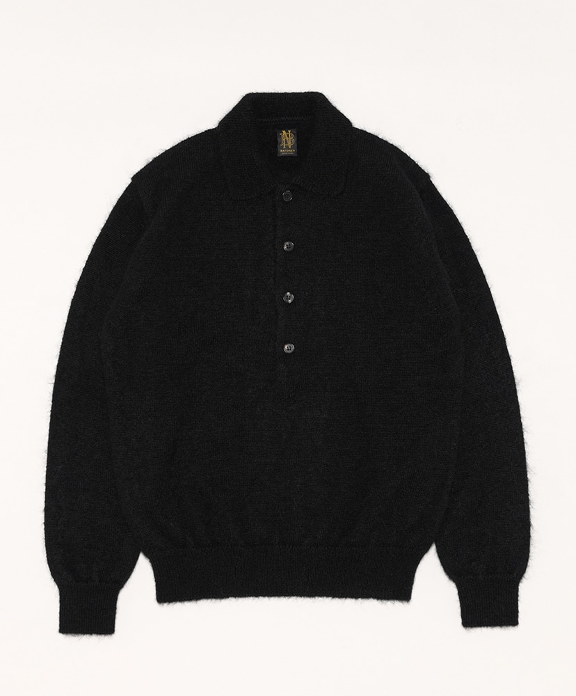 Men Pure Mohair100% Polo(1(MEN) Black/ブラック): BATONER