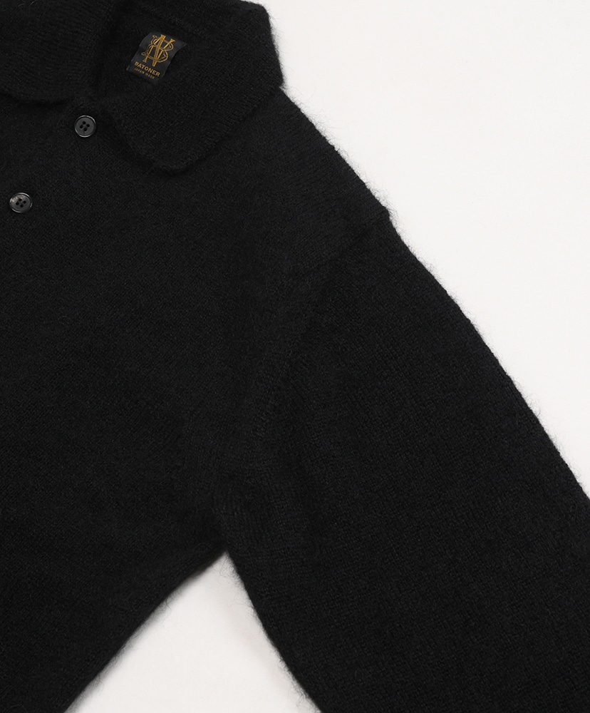 Men Pure Mohair100% Polo(1(MEN) Black/ブラック): BATONER