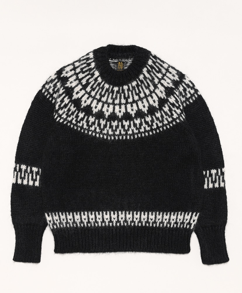 Men Mohair Nordic Crew Neck(1(MEN) Black/ブラック): BATONER