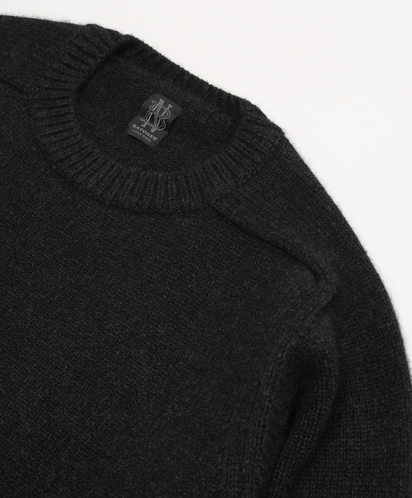 Unisex Heavy Weight Cashmere Crew Neck(3(MEN) Black/ブラック): BATONER