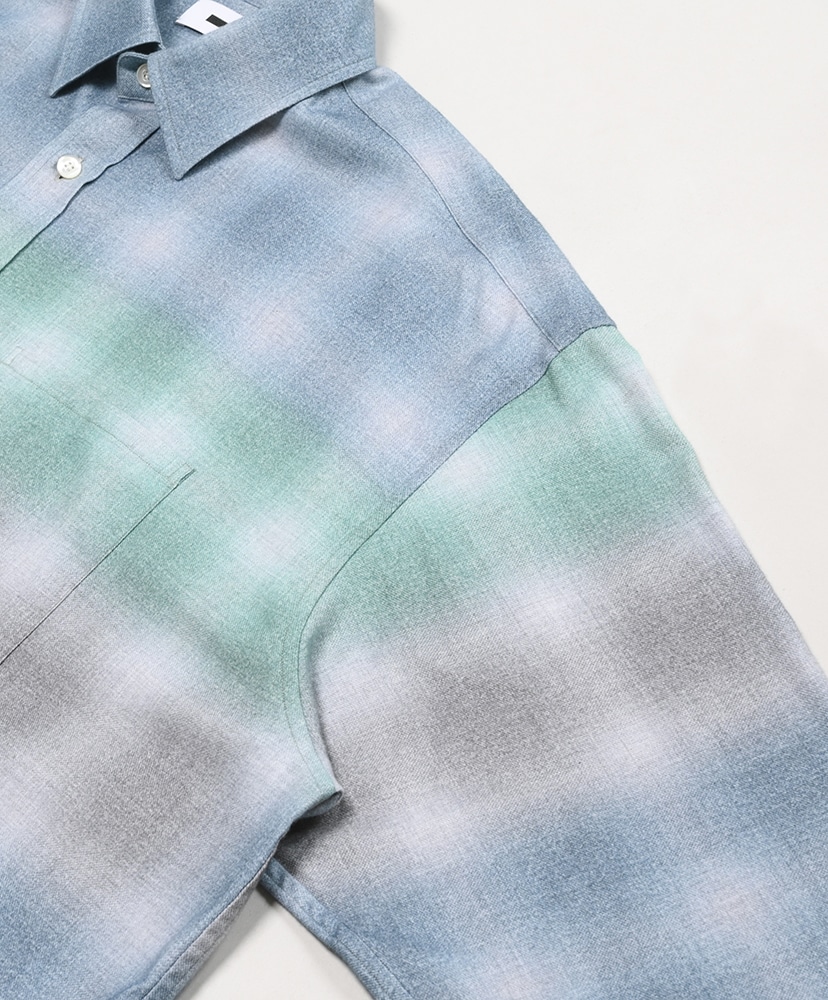 Long Shirt-Flannel(38(MEN) Check Pattern Blue/チェック