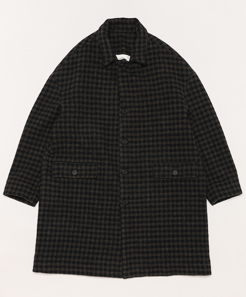 Big Coat-Heavy Brushed Wool Check(L(MEN) Olive×Black/オリーブ