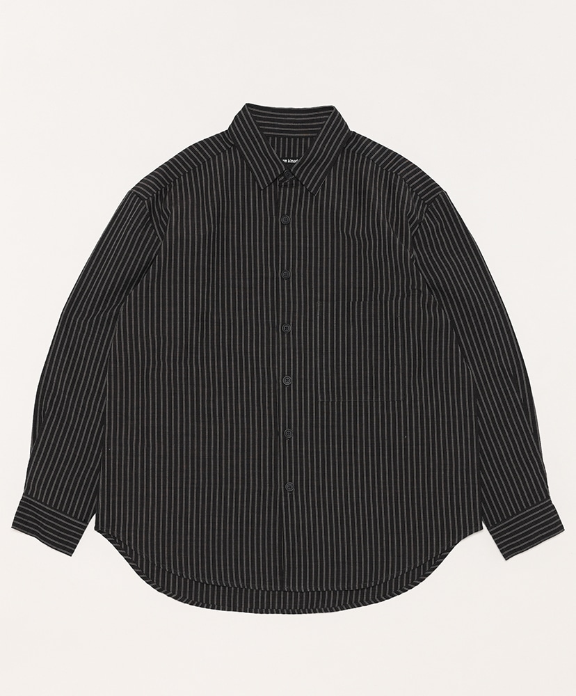 Big Shirt Two-Double Stripe Cotton(L(MEN) Navy×Brown/ネイビー