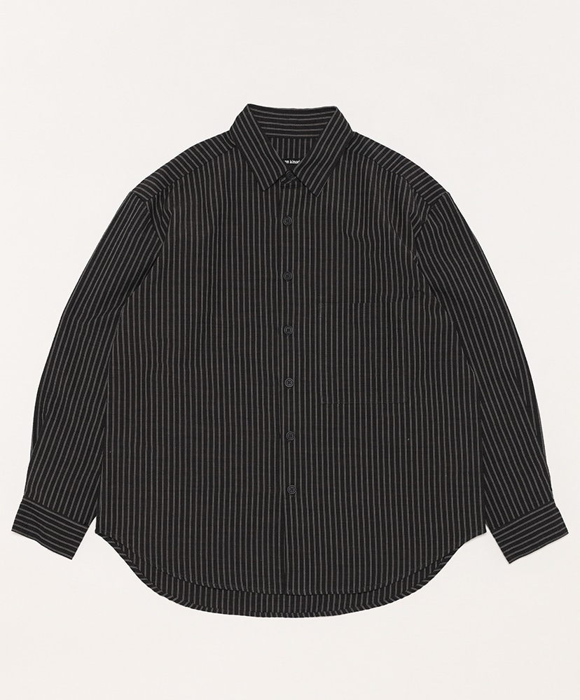 Big Shirt Two-Double Stripe Cotton(L(MEN) Navy×Brown/ネイビー 