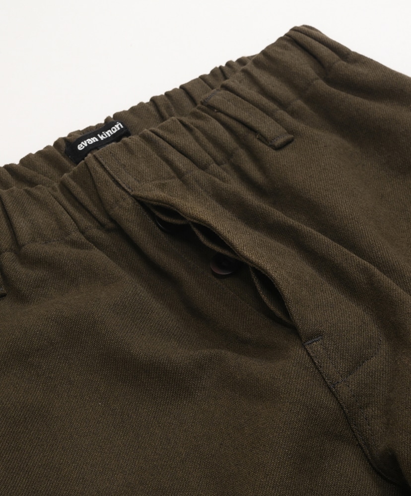 Elastic Pant - Cotton/Linen Gabardine, Dark Olive – evan kinori