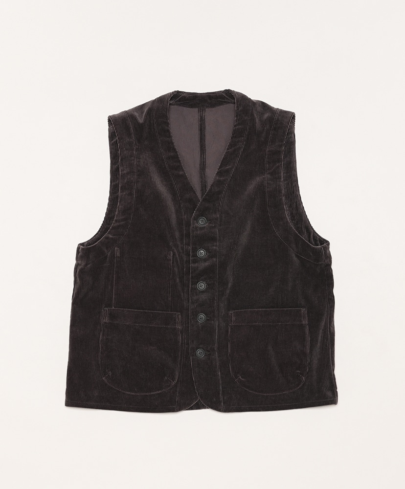 Patch Pocket Vest-Cotton Corduroy(L(MEN) Dark Taupe/ダークトープ