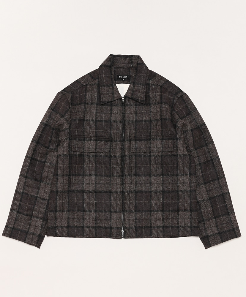 Zip Jacket-Fox Tweed Check(L(MEN) Brown×Grey×Black/ブラウン×グレー