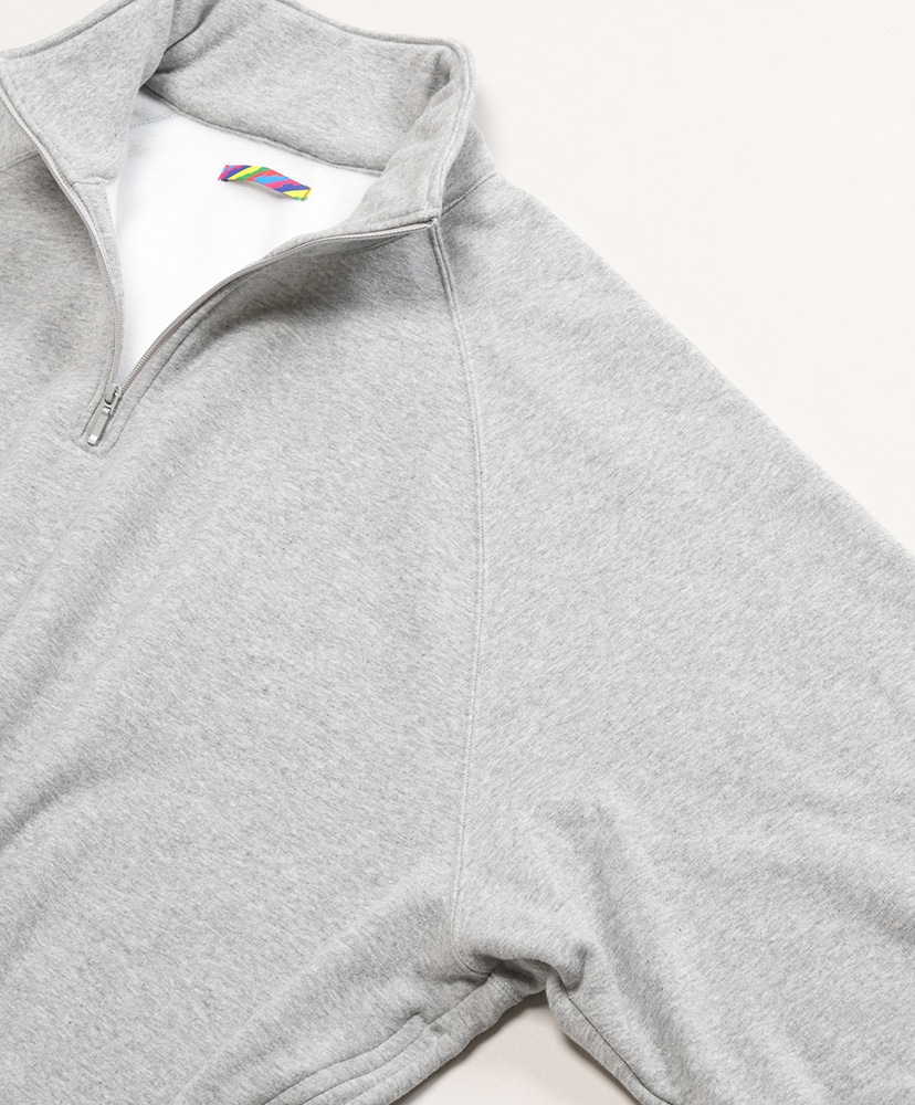 Relax Pullover Half Zip Sweat Shirt(M(MEN) Brown/ブラウン): is-ness
