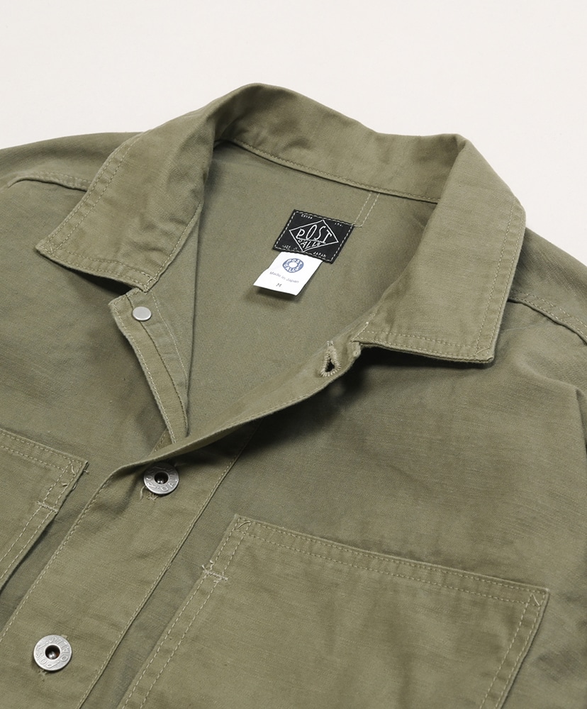 Army Shirt-Vintage Sateen(L(MEN) Olive/オリーブ): POST O'ALLS