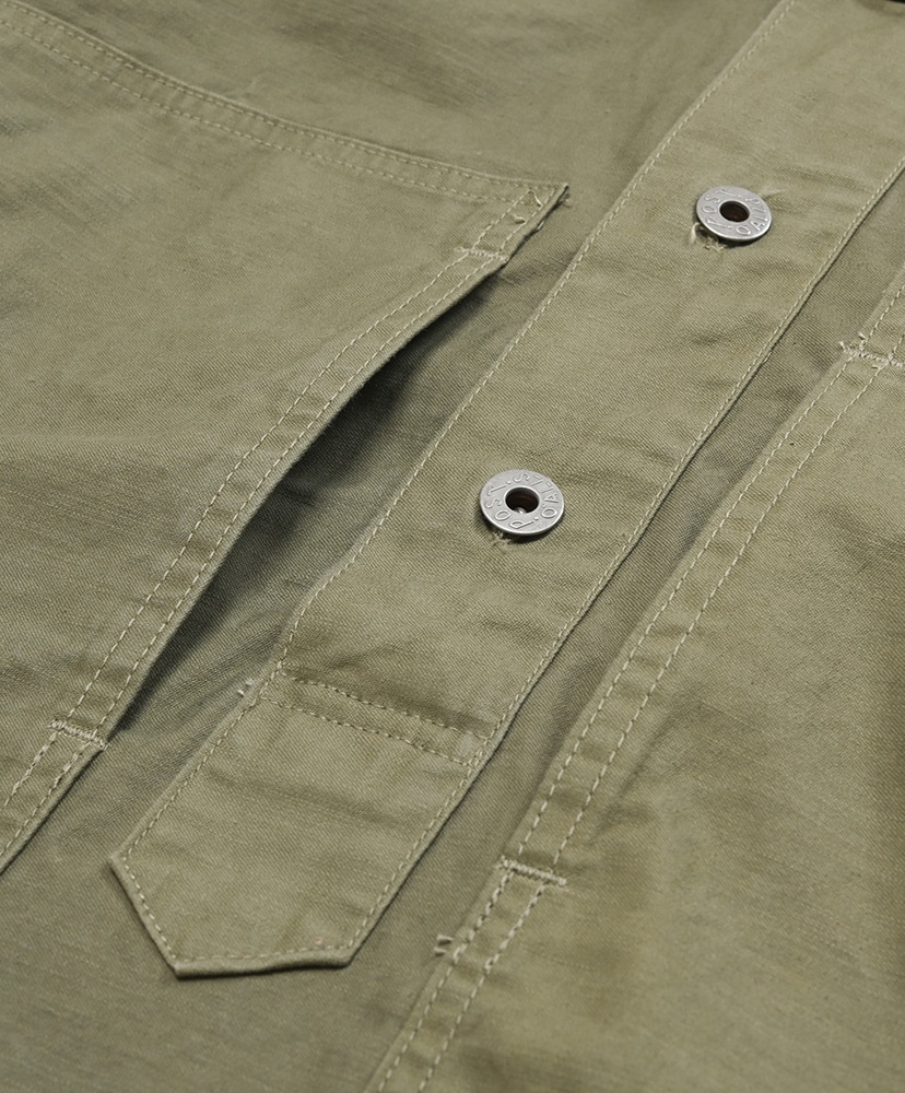 Army Shirt-Vintage Sateen(L(MEN) Olive/オリーブ): POST O'ALLS