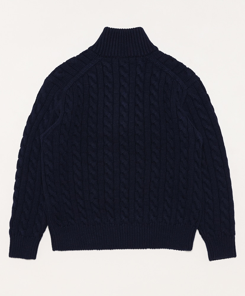 Cashmere Aran Half Zip Sweater Navy/ネイビー 2(MEN)