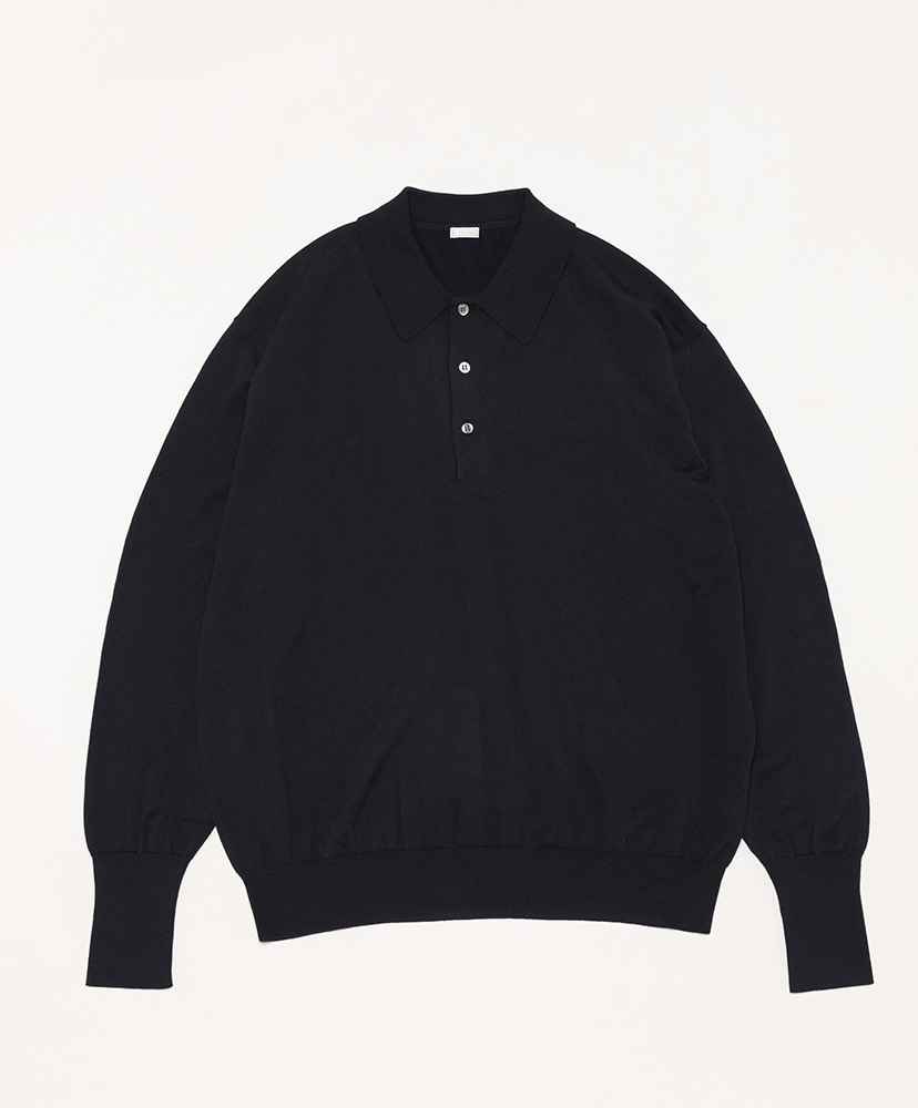 L/S Knit Polo Shirt(1(MEN) Navy/ネイビー): A.PRESSE