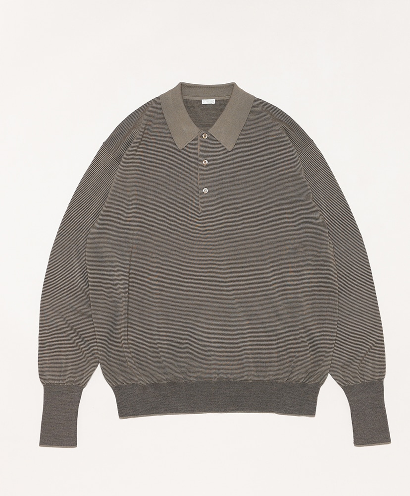 L/S Knit Polo Shirt(1(MEN) Navy/ネイビー): A.PRESSE
