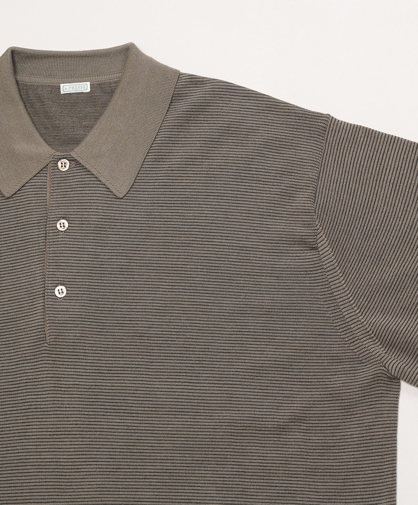 L/S Knit Polo Shirt Stripe/ストライプ 1(MEN)
