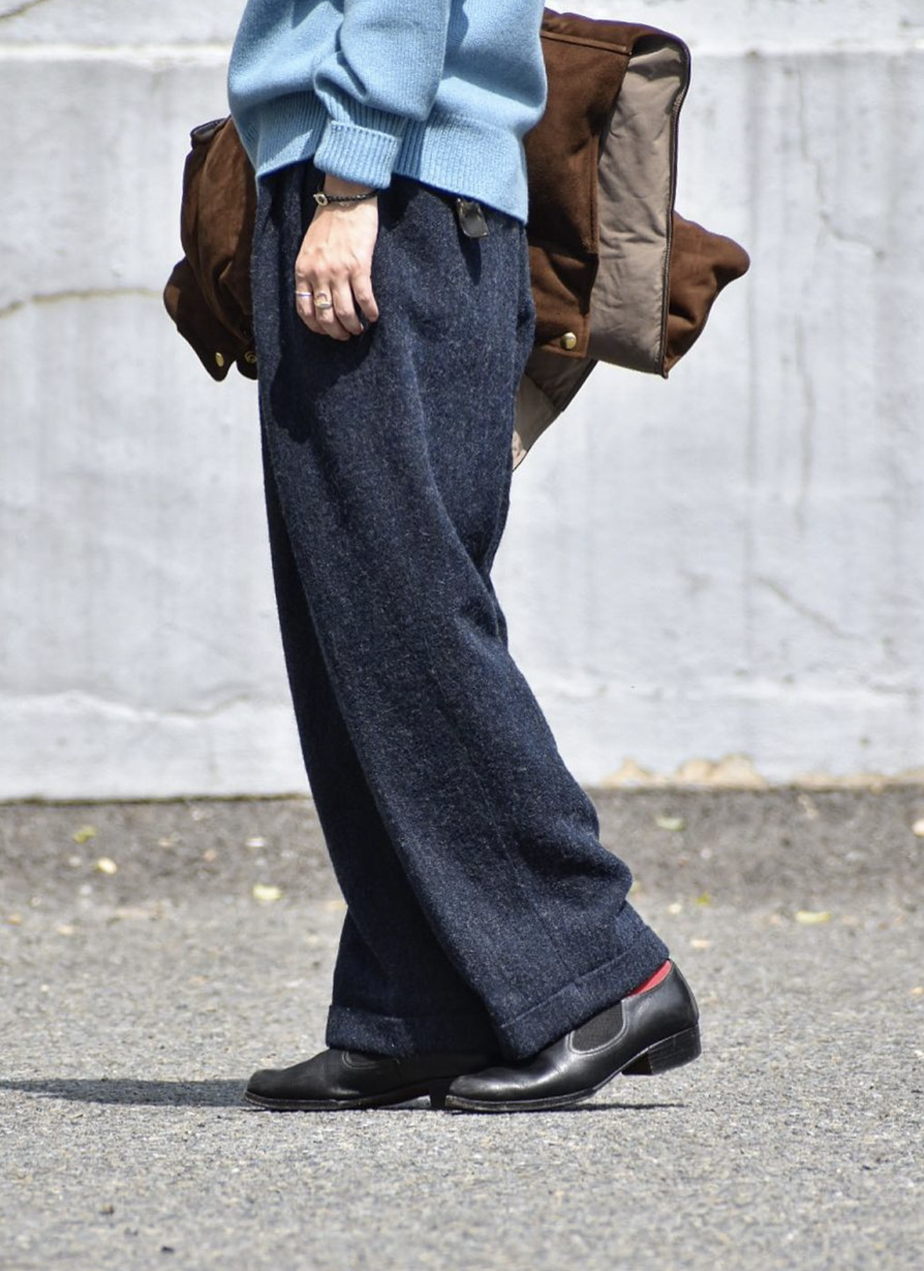 Tweed Two Tuck Trousers(2(MEN) Navy/ネイビー): A.PRESSE