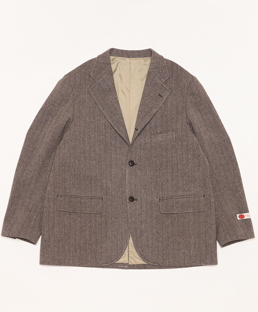 Unlikely Assembled Sports Coat Wool Tweed(L(MEN) Beige Herringbone 