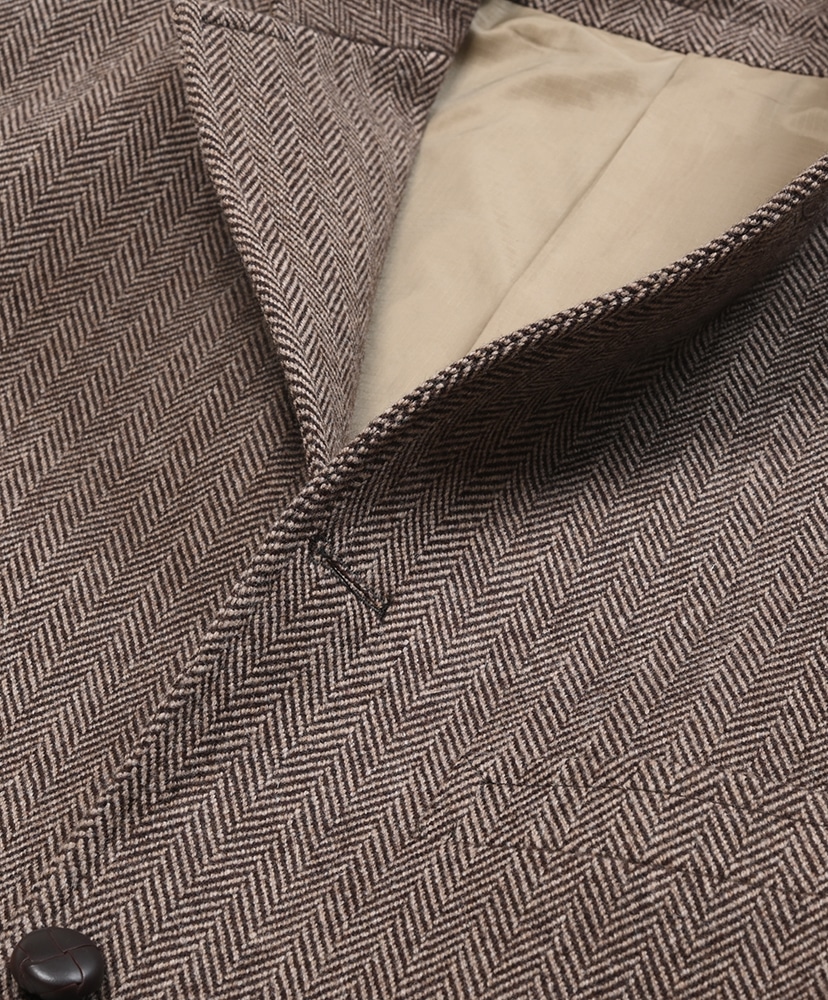 Unlikely Assembled Sports Coat Wool Tweed(L(MEN) Beige Herringbone