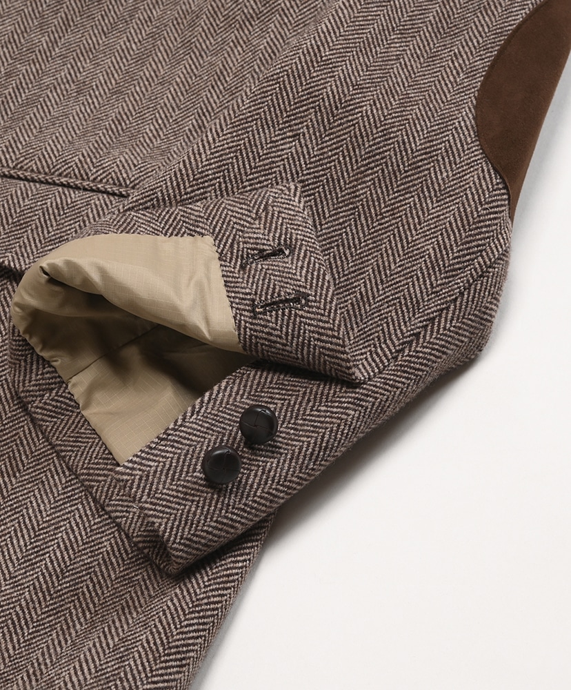 Unlikely Assembled Sports Coat Wool Tweed(L(MEN) Beige Herringbone