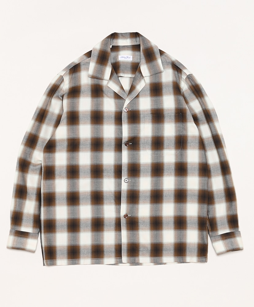 SBY-111 Open Collar Shirt(L(MEN) Beige Check/ベージュチェック