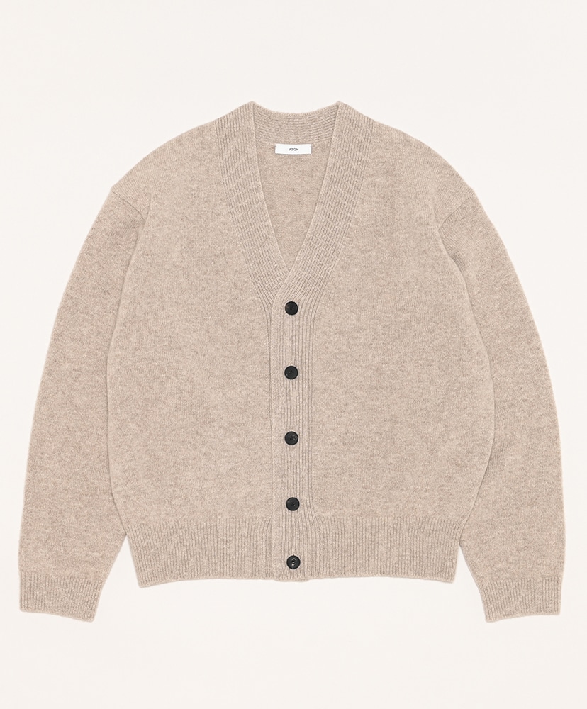 Wool Cashmere Silk V-Neck Cardigan(2(WOMEN) Beige/ベージュ): ATON